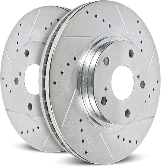 Power Stop AR85164XPR Rear Evolution Drilled & Slotted Rotor Pair For Ford F-150 2015-2017 [Model Specific]