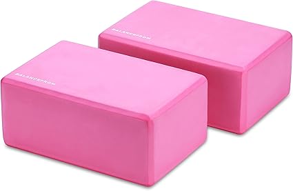 Set of 2 High Density Yoga Blocks, 9"x6"x4" Each, Pair, Multiple Colors