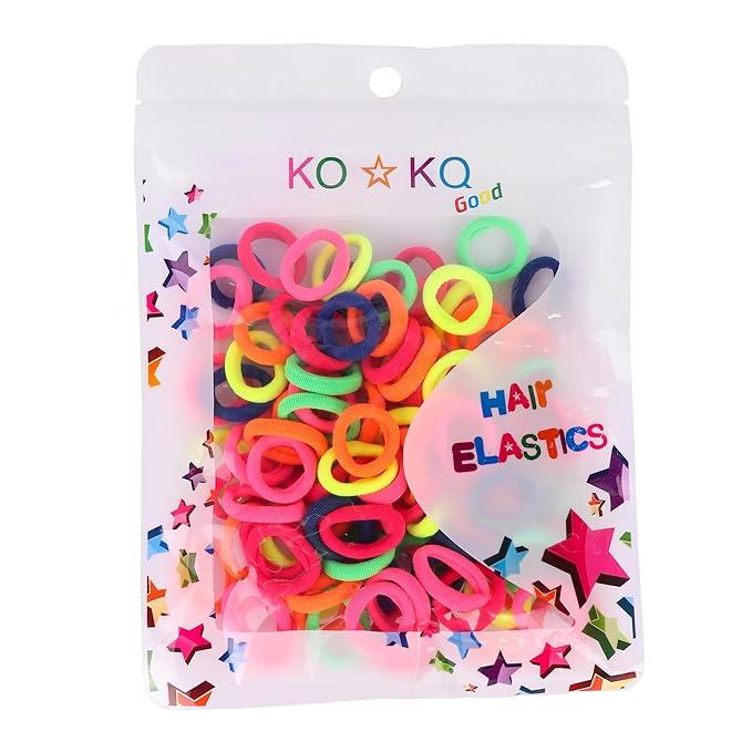 Ponytail Holder Cotton Mini Hair Elastic Rubber Bands  Tight, Non-slippery, Stretchable  Cotton Elastic Hair Rubber Bands for Kids, Girls  Women's (Pack of 50)