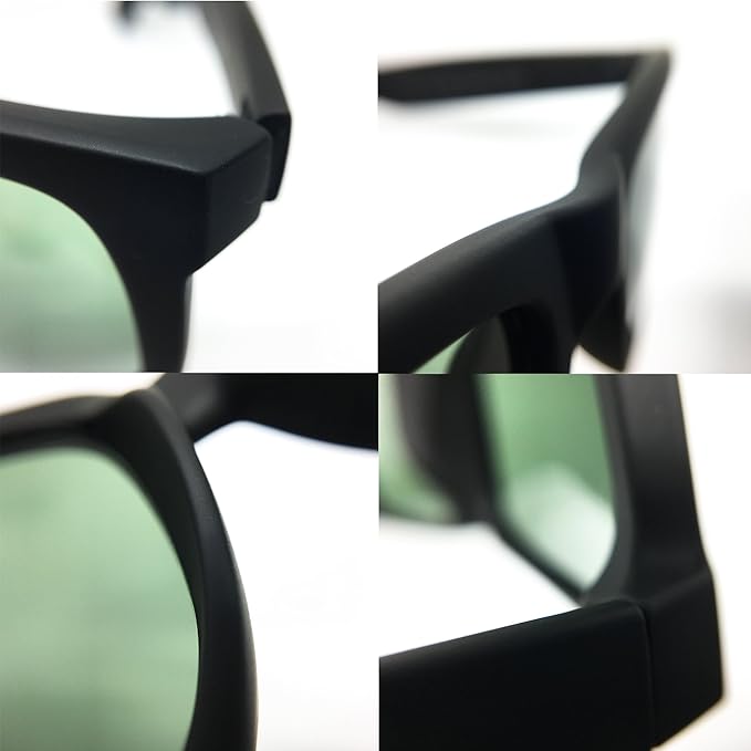RAKOSTA c4165 Matte Finish Reflective Mirrored Horn Rimmed Womens Mens Sunglasses (BLACK, MATTE FRAME)
