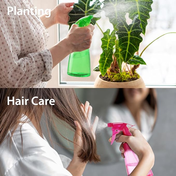 Spray Bottles 3-Pack, 16 Oz, Mist & Stream, Plastic Water Spray Bottle for Hair, Essential Oils, Plants, Cleaning Solutions, BBQ, Cat Dog Correction Behavior - Leak Proof - Empty Spray Bottles