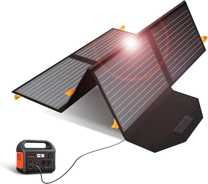 [Upgraded] FlexSolar 60W Portable Solar Panels Chargers QC3.0 USB-A USB-C DC5521 8mm Output Foldable IP65 Waterproof Power Emergency Camping for Small Power Station Generator Tablets Battery Packs