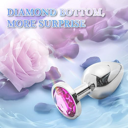 Anal Training kit Jeweled Anal Trainer Butt Plug, 3Pcs Set Sex Toys for Beginner, Butt Plug Anal Trainer Sex Toy for Woman Men Couples Large/Medium/Small, Anal Training Adult Sex Toys & Games