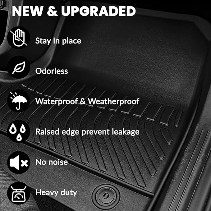 All Weather Cargo Mat Fit for Kia NIRO 2023(Not for PHEV or EV) TPE Rubber Cargo Liner Set NIRO Accessories All Season Guard Odorless Anti-Slip Trunk Tray Black