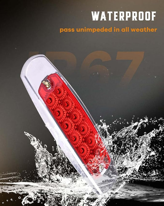 cciyu Car Marker Light Truck Side Marker Lamp Universal 2Pack Red 12LED Truck Side Marker Light Bulbs for Truck Bus Boat Trailer Pickup Indicator Light Side Marker Assemblies