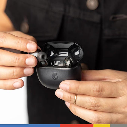 Skullcandy Rail Wireless Earbuds, Bluetooth Headphones, Noise Isolating Fit, Up to 42 Hours Battery, IP55 Sweat and Water Resistant, Microphone for iPhone Android - True Black Visit the Skullcandy Store