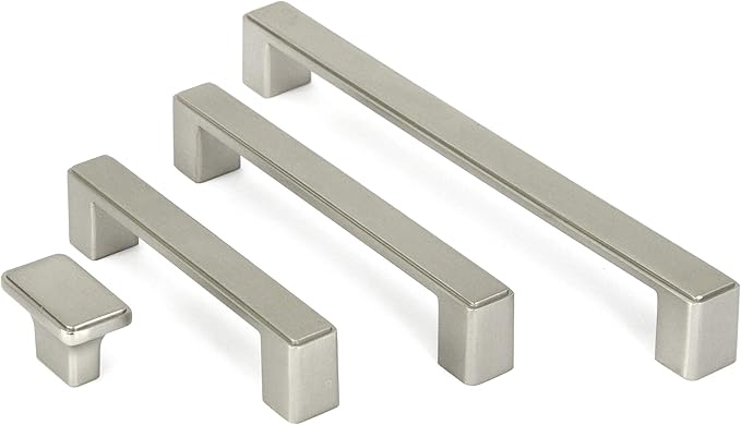 Kingsman NEPOLI Series (Pack of 10) Solid Zinc Alloy Drawer Pull Cabinet Handle (5-78 in., Brushed Nickel Finish)