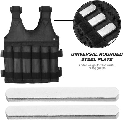 10 Pcs Weighted Steel Plates, 5.89 Inch Stainless Steel Inserts, Fitness Workout Running Vest Ankle Leg Equipment Accessories