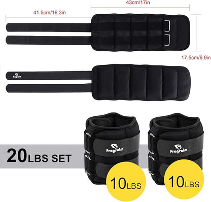 Ankle Weights for Women, Men and Kids - 12346810121520 LBS 1 Pair Strength Training WristLegArm Weight with Adjustable Strap for Jogging, Gymnastics, Aerobics, Physical Therapy