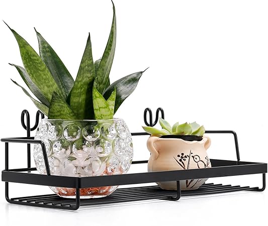 Kaforise Hanging Basket for Wire Wall Grid Panel, Multi-Function Wall Storage and Display Basket, Small Size, Black Painted