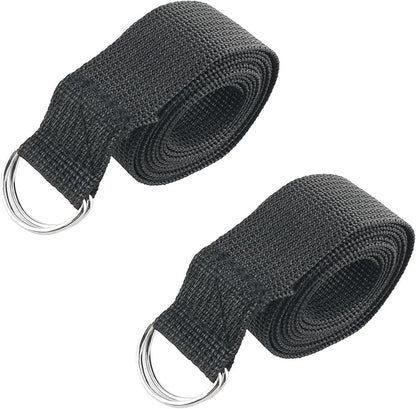 2PCS Black Flag Football Belts Web Football Belt Long Belt D Ring Belts for Men Women Young Boys Kids Girls Football Flag