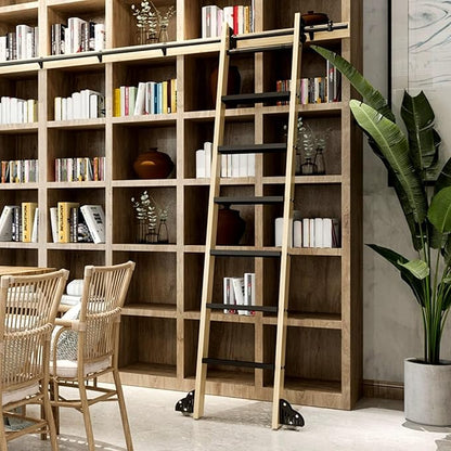 Sliding Barn Door Full Set Hardware Kit (No Ladder), 3.3ft-24ft Rolling Ladder Hardware Library Sliding Ladder Hardware Kit, Mobile Ladder Track for Home(3.3ft100cm Track Kit)