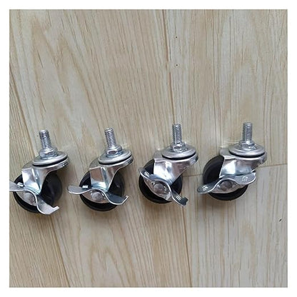 Furniture castors,Swivel Caster Wheels, 50mm Swivel Castors Wheels, 4 Pcs Nylon Heavy Duty Furniture Caster Wheels, Ball Bearing Moves Smooth, Furniture Wheels with Screws, Max 70KG (Size : 4 Braked)