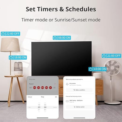 SwitchBot Smart Plug Mini 15A, Energy Monitor, Smart Home WiFi(2.4GHz)  Bluetooth Outlet Compatible with Alexa  Google Home, APP Remote Control  Timer Function for Home Automation, No Hub Required