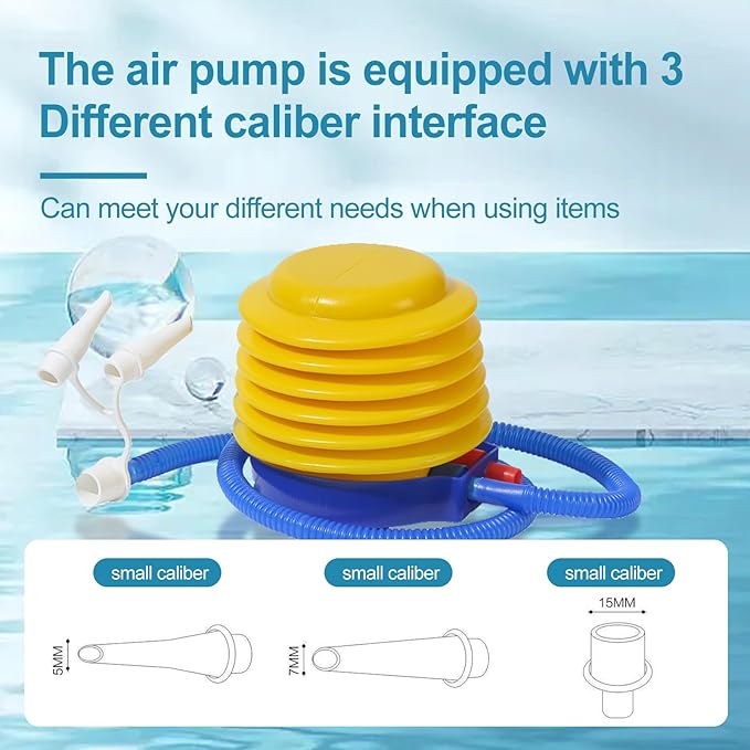 Hand Foot Ball Pump, Manual Air Pump for Yoga Exercise Balls, Balloons, Pool Floats, Inflatables, Mattress  Boat, Includes Nozzles and Plug, Fast Inflation Gym Outdoor Home Use