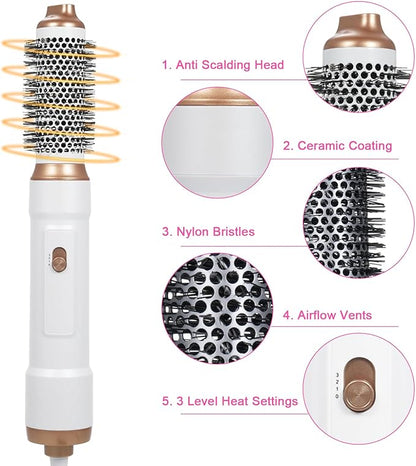 5-in-1 Hot Air Comb Home Use Straight Hair Curly Hair Blow Dryer Comb Multi-function Hair Styling Tool