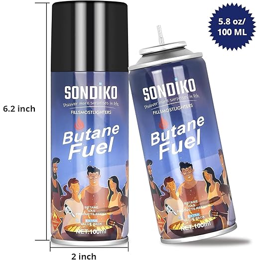 Sondiko Butane Refill, Premium Butane Fuel Canister, Premium Quality Fuel for Jet Flame Lighters and Torches