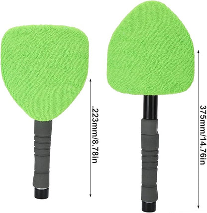 Fdit Microfiber Car Window Tool Windshield Cleaner Wand Tool with Telescopic and Extendable Handle Auto Inside Glass Wiper Kit