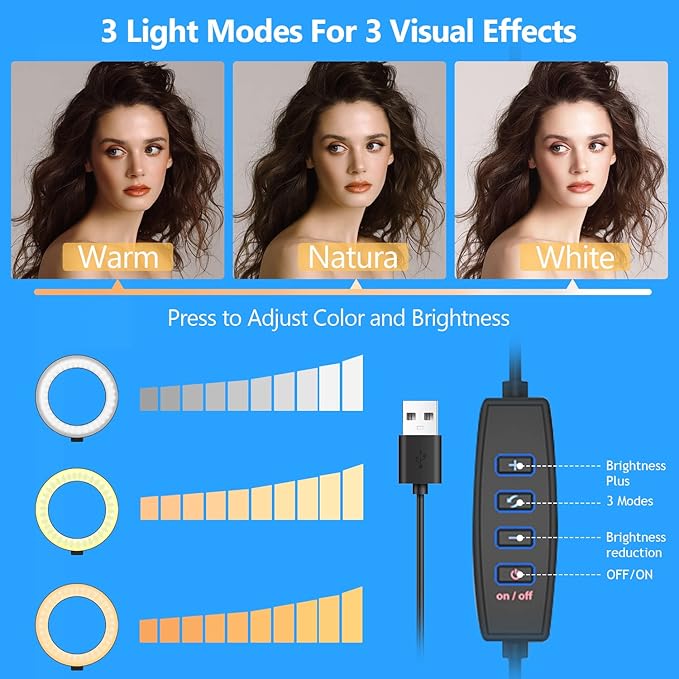 6 inch Ring Light Only Without Stand, Hola Light Replacement Parts Without Tripod, Ring Light for Video Recording Photography Makeup Live Stream