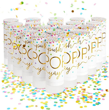 Sparkle and Bash 20 Pack Rainbow Confetti Shakers, Bulk Pop Confetti Party Supplies for Wedding, Bridal Shower, or Graduation