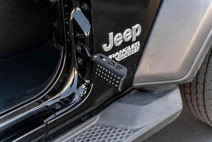 Foot Pegs for the 2007-2025 Jeep Wrangler JK/JL & Gladiator JT | Sold as a Pair | Rugged Anti-Slip Pedal Grip Design | Fits Front and Rear Hinges | Includes Padded Stopper | DV8 Offroad