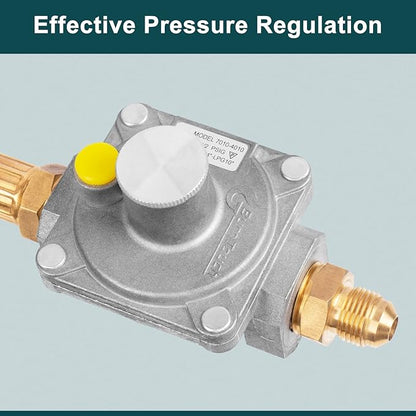 GASPRO 710-003 Natural Gas Pressure Regulator, 1/2 PSIG Inlet Pressure & 4" W.C. Outlet Pressure, for Grill, Fire Pit, Stove and More, 1/2" Male Flare x 3/8" Female Flare Adapter Included