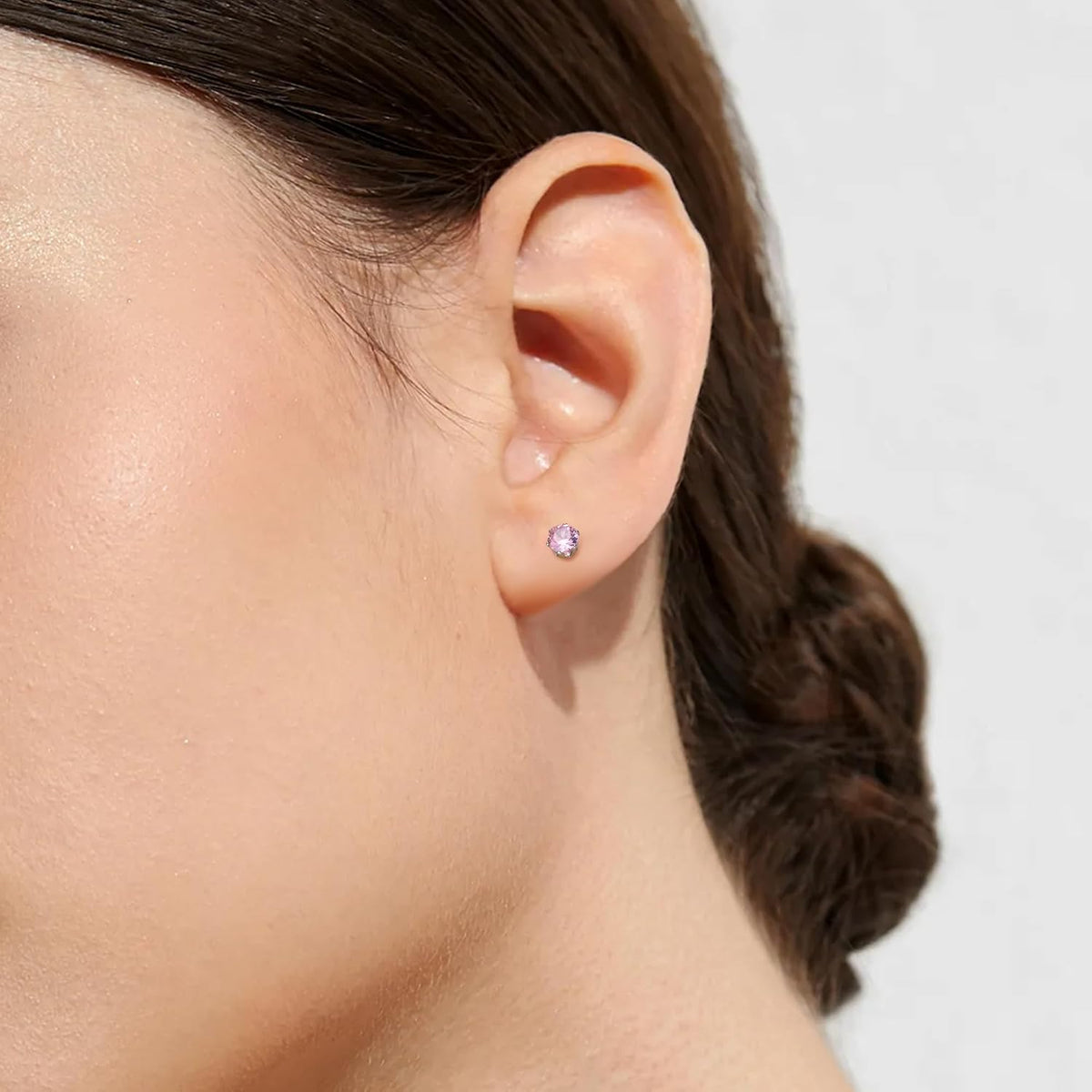 Stud Earrings for Women Dainty Stainless Steel Earrings Classic Clear Colorful Cubic Zirconia Earrings Studs for Women ( 10 )