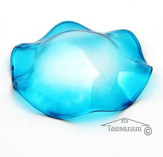 Wavy Wax Warmer Replacement Dish Vibe Color Wax Warmer Plate Scentsy Replacement Dish Glass Bowl Scentsy Warmer Tray Oil Burner Melter Scent Tart Essential Aroma(Light Blue, 3.5 inch)