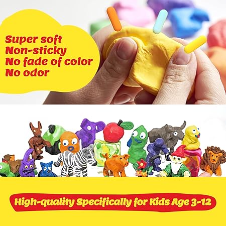 AnyWise Air Dry Clay Kit for Kids, Modeling DIY Magic Clay, Creative Art Children Gift, Sculpting Tools, with Super Soft and Light Foam, Individual Box, Safe Craft Toys for Boys Girls - Pet Paradise