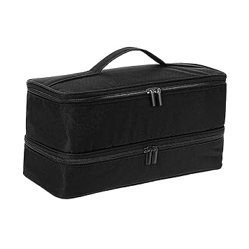 Travel Case Hair Dryer Storage Bag Curling Organizer Bag Large Makeup Case Double Layer Carrying Case for Home, Business Trip