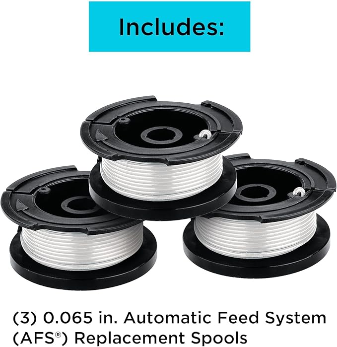 BLACKDECKER Weed Eater String, Trimmer Line, 3-Pack, 30-Feet of Replacement Spool, 0.065-Inch Diameter (AF1003ZP)