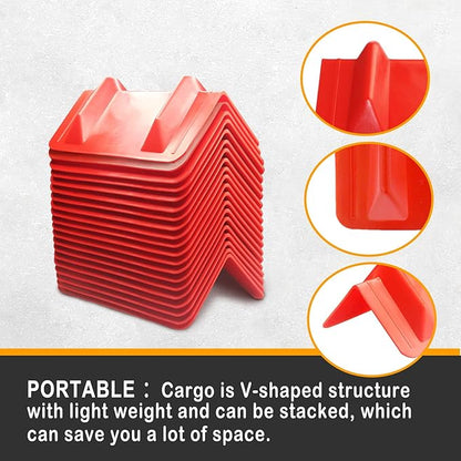 ENJ 20 Pack Flatbed Edge Protectors for Cargo Loads Corner Protectors Flatbed Used Together with Webbing to Protect Cargo, Red