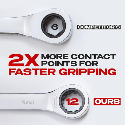 Jaeger 6 mm Ratchet Wrench with 8 Ratcheting Precision and Hardened, Polished Steel for Projects with Metric Tight Spaces