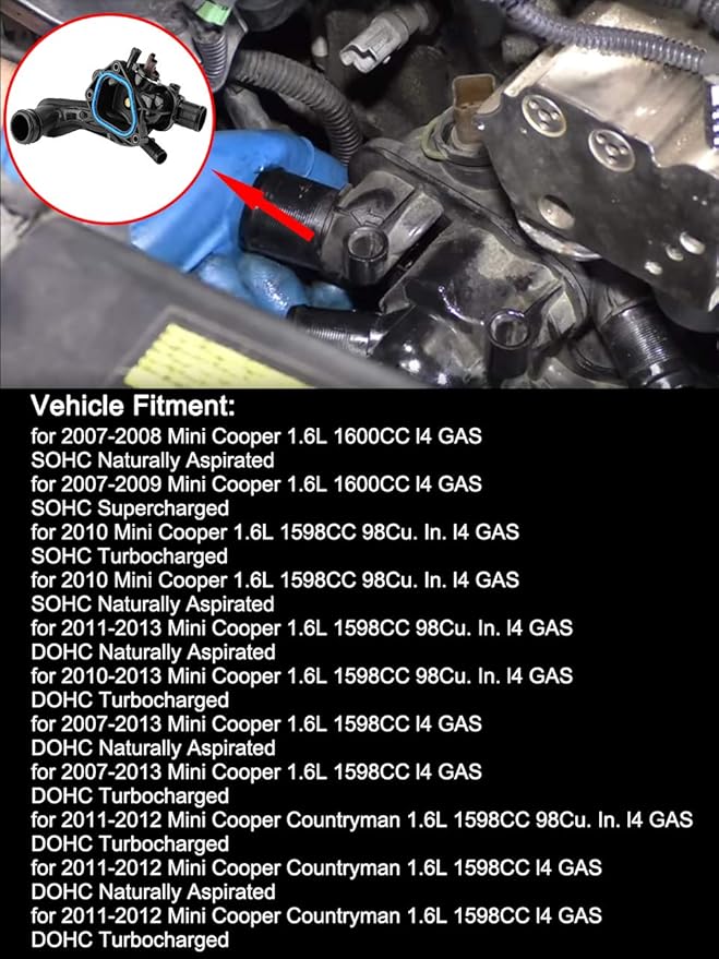 11537534521 Thermostat Housing with Sensor and Gasket For Mini Cooper R55 R56 R57 Countryman 2007-2013 Part 11 53 7 534 521 902-812