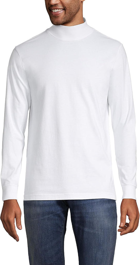 Lands' End Men's Super-T Cotton-Blend Mock Turtleneck Shirt