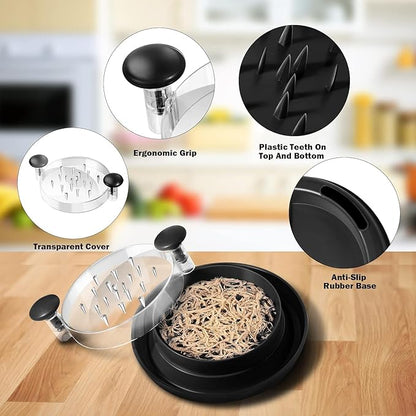 Generic Chicken Shredder, 10.8"" Visible Chicken Breast Shredder Tool Twist, Large Meat Shredder Machine - Ergonomic Handle, Dishwasher Safe, Anti-Slip, Heat Resistant, BPA Free (Black), small