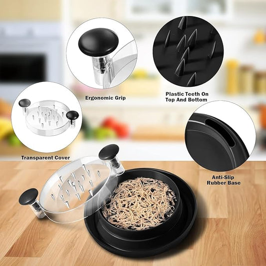 Generic Chicken Shredder, 10.8"" Visible Chicken Breast Shredder Tool Twist, Large Meat Shredder Machine - Ergonomic Handle, Dishwasher Safe, Anti-Slip, Heat Resistant, BPA Free (Black), small