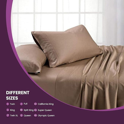 Impressions 100 Egyptian cotton 4-piece sheet set with 300 thread count deep adjustment, soft and smooth