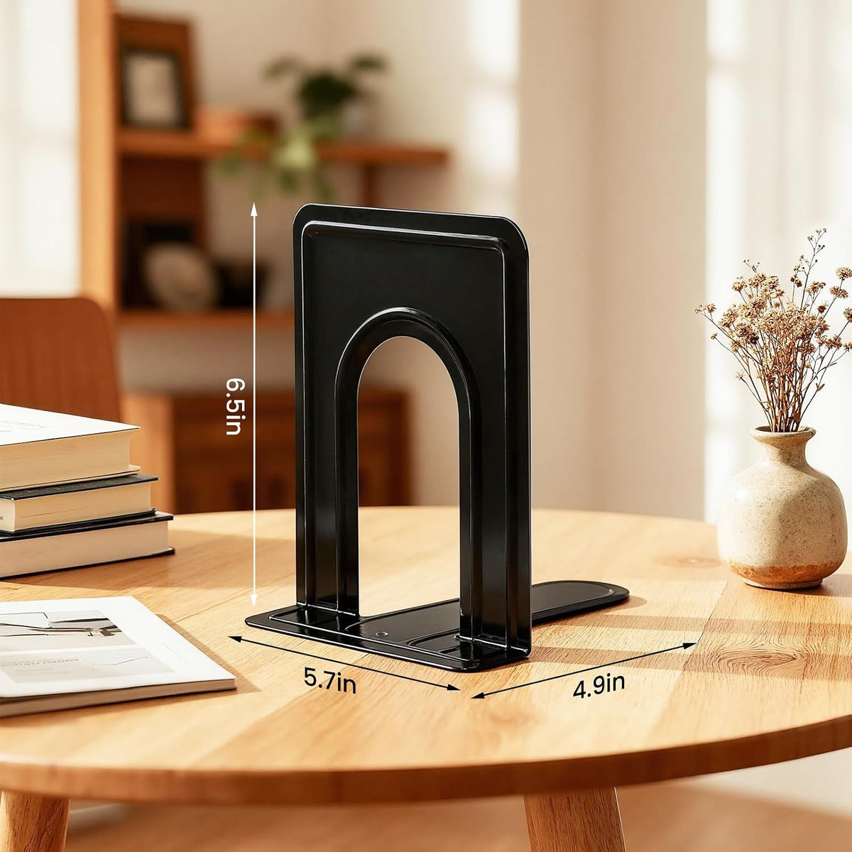 HappyHapi Book Ends, Bookends for Shelves, 24pcs Metal Bookends, Book Ends for Heavy Books Holders for Office Home Library Book Ends Supports, Book Ends to Hold Books Heavy Duty