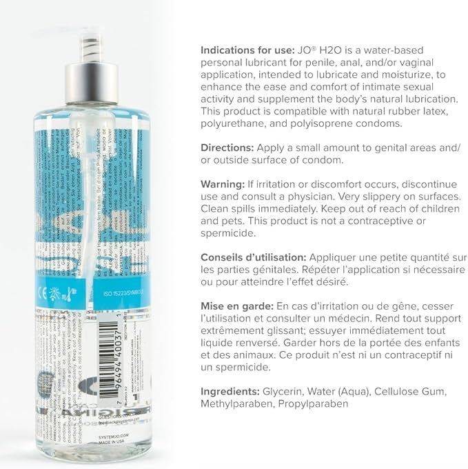 JO Original Water-Based Personal Lubricant, Lube for Men, Women and Couples, 16 Fl Oz