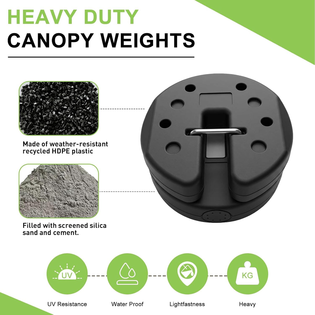T&Jero Square Heavy Duty Canopy Weights for Legs of Pop Up Tent Gazebo Set of 3, 21 lb
