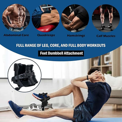 Foot Dumbbell Attachment, Dumbbell Weights for Legs Holder, Weight Training for Legs, AdjustableiC1-120 lbs, LegCoreAll Around Workout, LeftRight Foot