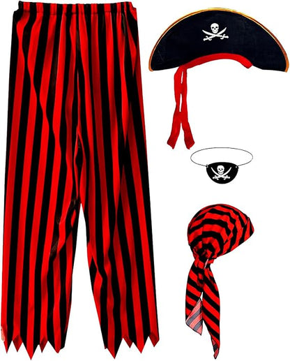Mens Pirate Costume Adult Outfit Pirate Pants Headpiece Accessories Man Medieval Renaissance Themed Cosplay( doesn't come with Top )