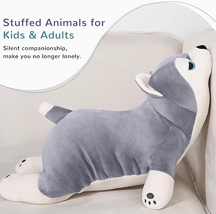 30" Weighted Stuffed Animals Giant Weighted Pillow Toy for Kids  Adults, Soft and Huggable Husky Plush Gift for Boys  Girls 5 lbs Large Stuffed Dog Toys