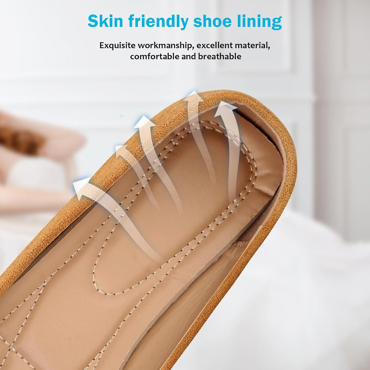 KUNWFNIX Women's Pointed Toe Pearl Flats, Faux Suede Comfort Dress Flats for Wedding Guest, Non-Slip Soft Sole Office Flats for Work, Party, Date .