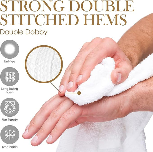 Elaine Karen White Wash Cloths for Your Face - 12 Pack Premium Cotton Washcloths - Hotel  Spa Bathroom Face Towels - 13x13 Face-Cloth