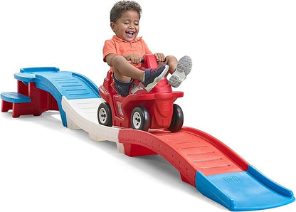 Step2 USA Edition Up  Down Roller Coaster Kids Ride On Toy, Push Car, IndoorOutdoor Playset, Made of Durable Plastic, Max Weight 50 lbs., for Toddlers 2-5 Years Old, Red