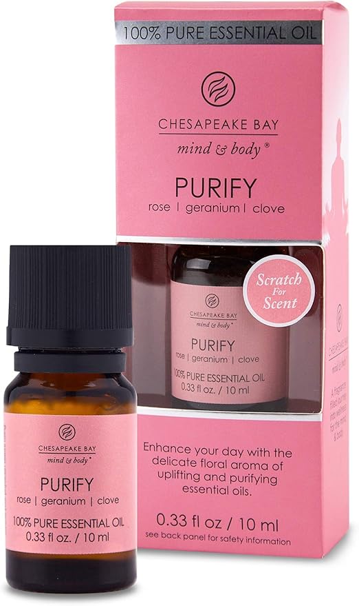 Chesapeake Bay Candle 100 Pure Essential Diffuser Oil, 10ml, Purify (Rose Geranium Clove)