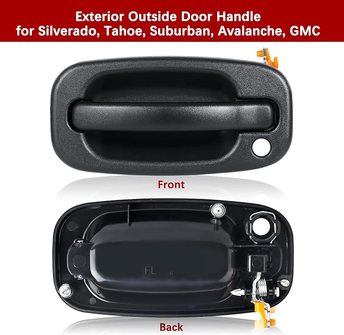 FAERSI Exterior Outside Door Handle Front Left Driver Side for 1999-2007 Chevy Silverado, Tahoe, Suburban, Avalanche, GMC Sierra, Yukon Denali, Cadillac Escalade 77261 15034985