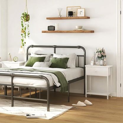 White Nightstand with Drawer, Small Night Stand with Shelf Storage End Table for Bedroom, Dorm, Modern Bedside Tables